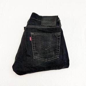 Levi's 513 Black Denim Jeans Reflective Inseam Size 28 x 34